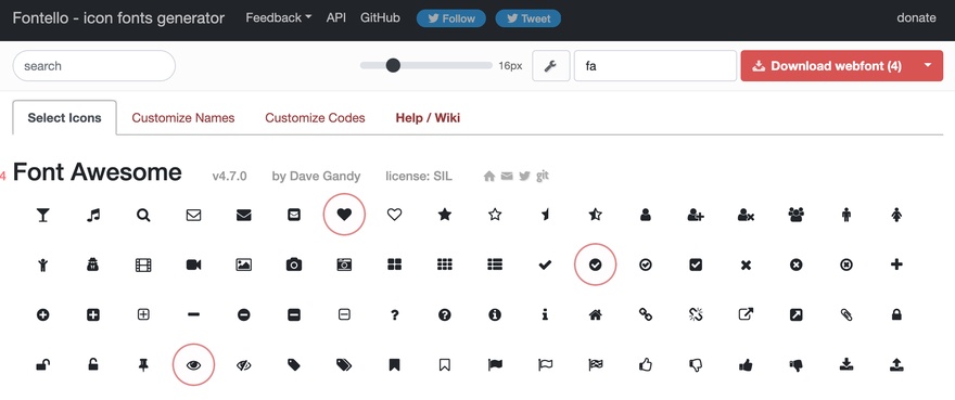fontello 精简Font Awesome