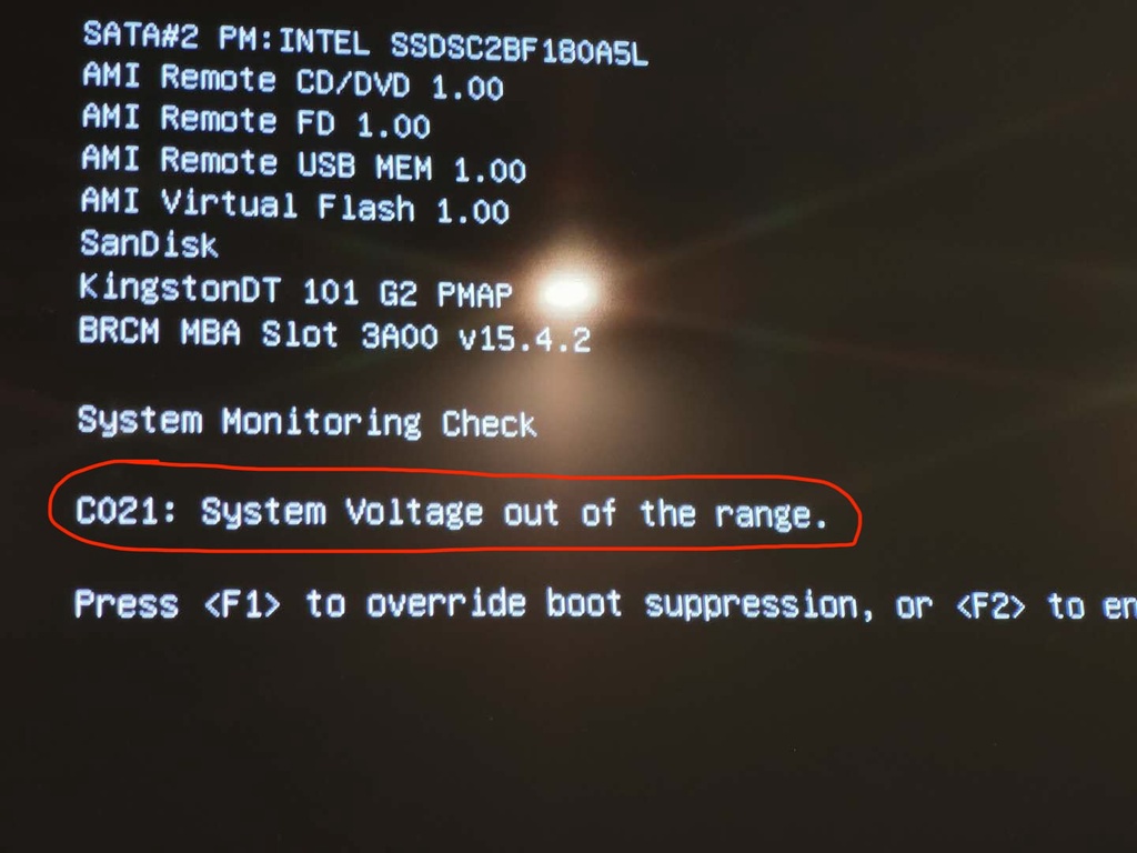 C021: System Voltage out of the range